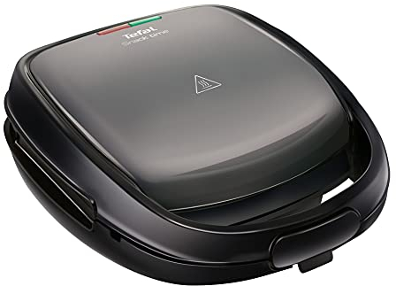 Snack Time Tefal SW341B con piastra multifunzione per waffel e toast, incluse 2 piastre, 700 W, grigio/nero