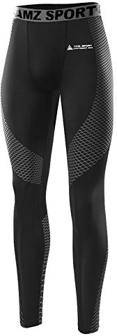 AMZSPORT Calzamaglia da Uomo Compressione Pantaloni Sportivi for all Season Size L