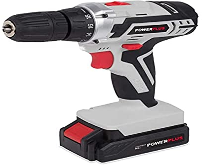 POWER plus Akkuschrauber & Akkubohrer POWC1061 - Akku Schraubendreher 16V, Inkl. 1 x 1,3Ah Akku und Ladegerät, Werkzeugkoffer, für Holz, Stein und Metall - elektrischer Bohrschrauber