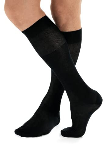 LANCETTI 6 o 12 Paia di Calze Classiche Eleganti e Lunghe per Uomo in Pregiato Cotone Filo di Scozia - Vari Colori Disponibili