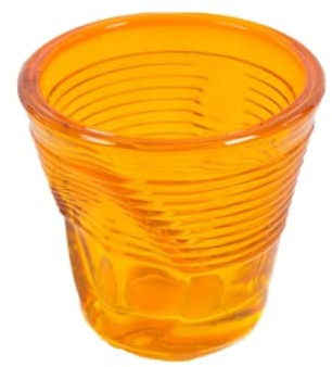 kaleidos Set 6 Tazzine da Caffè Accartocciati Ø6,5 cm in Vetro Pressato Arancioni