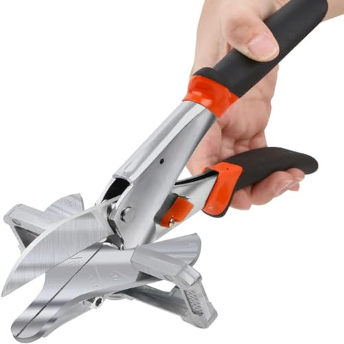 Miter Shears for Angular Cutting Molding,Quarter Round Cutting Tool,0-135 Degree Adjustable Angle Trim Shear,Multifunctional Trunking Shears for Cutting Soft Wood, Plastic, PVC and more