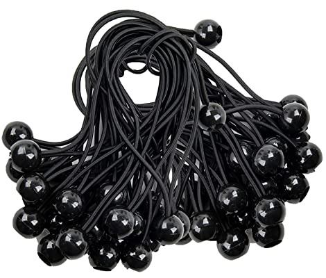 Spanngummi mit Kugel Schwarz für Zelt Planen Banner 25 Stück,15cm,Gummispanner,Spanngummis,Planenspanner,Expanderschlingen,Zeltgummis