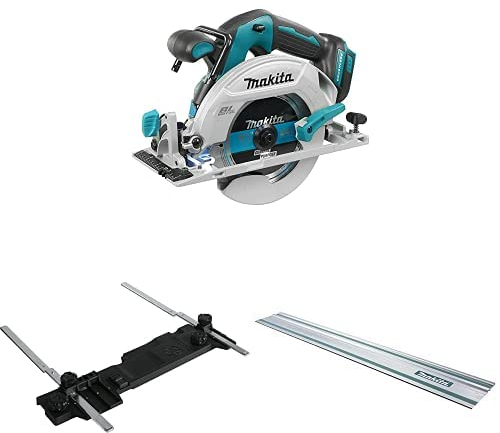 Makita DHS680Z Akku-Handkreissäge 57mm 18V (ohne Akku, ohne Ladegerät) + Führungsschienenadapter + Führungsschiene 1400mm