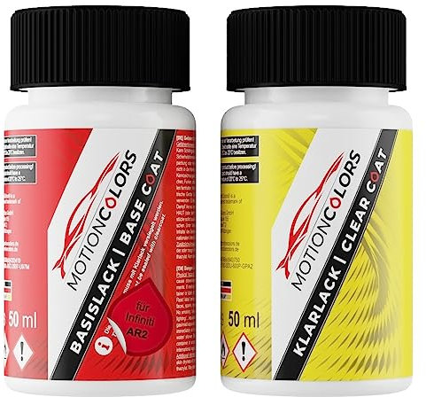 MOTIONCOLORS Crimson Blaze Red/Inkarot AR2 für Infiniti Autolack Lackstift Set Basislack und Klarlack je 50ml