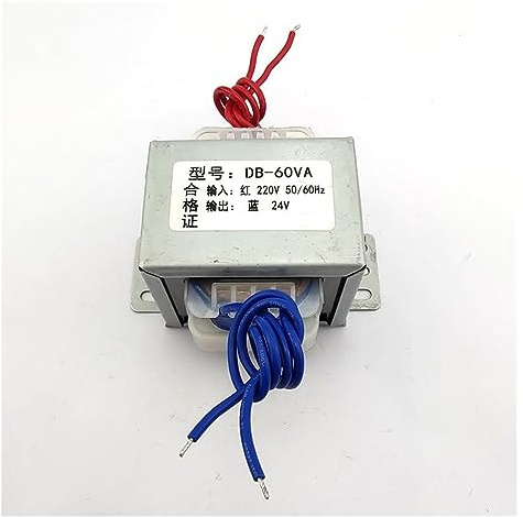 FUNTLY transformateur de Puissance monophasé Transformateur 220v 24v EI66 Transformateur de Puissance 60W DB-60VA Alimentation 220V à 24V 2.5A AC 24V