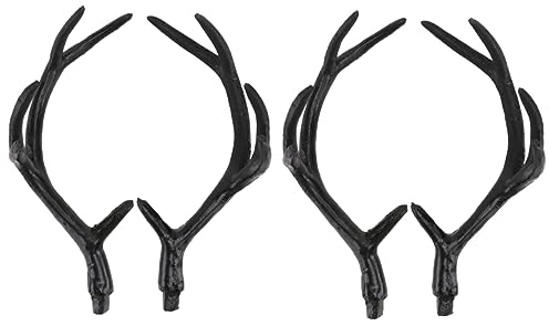 jojofuny 2 Paar Künstliche Geweihe Weihnachts-hirschgeweih Rentier-geweih-stirnband Weihnachts-rentier-stirnband-accessoire Bastelzubehör Selber Machen Kleines Geweih Weihnachten Plastik