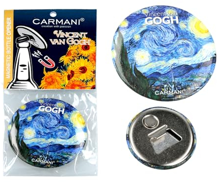 CARMANI - Décapsuleur magnétique pour bière, boisson, soda imprimé avec Vincent Van Gogh, La Nuit étoilée