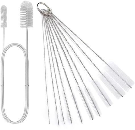 JVHLOV 10 Stück Flaschenbürste, Pfeifenreiniger Reinigungsbürste, 200cm Heizkörperbürste Schlauchbürste, Strohhalm Bürste, für Aquarium Schlauchbürste, Bürstenset für Küche