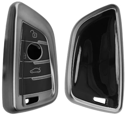 kwmobile Schlüsselhülle für BMW 3-Tasten Smart Key Autoschlüssel Hülle - Autoschlüssel Schlüssel Hülle aus TPU Silikon - Schlüsselschutz Gehäuse in Schwarz matt Schwarz