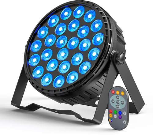Ukfog 216W LED Par Luce di Scena, 27 x 8W RGBW DMX-4/8CH Luci da Palcoscenico con Telecomando 6 Modalità Effetto Alta Luminosità Par LED per DJ, Festa, Teatro, Show, Natale