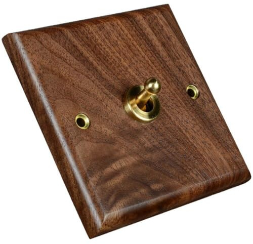 Interruptor De Luz De Madera Sólida Placa Retro De Latón Interruptor De Latón Madre Interruptor De Grano De Madera Socket 2- Interruptor para Cocina del Dormitorio Hogar