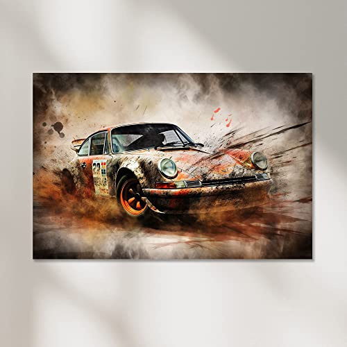 Dekomundo Porsche 911 Auto Poster, Leinwandbild oder Bild mit Rahmen, 40x60 cm, Fotoposter