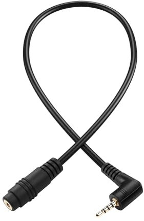 PNGKNYOCN Câble de rallonge audio 2,5 mm à angle droit，90 degrés 2,5 mm TRRS mâle vers femelle câble audio stéréo auxiliaire compatible avec les casques, les microphones（0.3M）