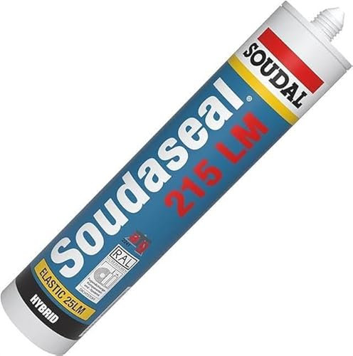 Soudaseal 215LM Hybrid Polymer Facade Silicone Sealant Home DIY Cartridge Hybrid Polymer Low Modulus Sealant Suitable for Constructions and Industrial Applications 290ml (Concrete Grey)