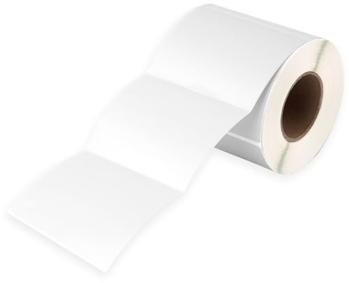 Självhäftande adressetiketter, tomma direkta termiska etikettklistermärken – 80 mm x 60 mm – 500 etiketter per rulle, 1 rulle – vit