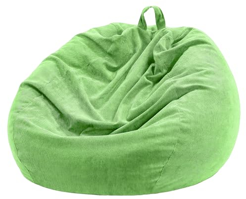 Nobildonna Fodera per poltrona a sacco (senza imbottitura), per adulti e bambini, extra large da 300 l, lavabile, morbida, in velluto a coste di alta qualità, imbottito, colore: verde frutta