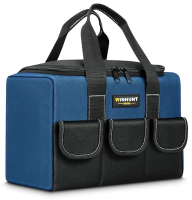 WINHUNT Blue Tool Bag, 1680 Denier DIY Tools Organizer with Multi-Pockets for Electricians, Small Tool Bag Organizer (30cm)
