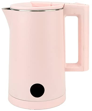 Electric Kettle Fast Heating 2000W Double Layer 304 Stainless Steel 2L Cordless Water Boiler Heater Auto Shutoff (Pink)
