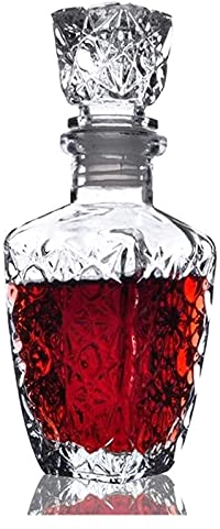 Decantador Persönlichkeit Weinkaraffe und Gläser Set 1PC Glas Whisky Likör Wein Getränke Kristallflasche Weinkaraffe Geschenk 250ML 500ML 850ML Elegantes transparentes Design Einzigartige Glasflasche(