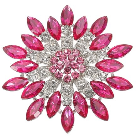 PATIKIL Strass Sonnenblumen-Broschen-Pins, Mode Kristall Diamant Blumen-Brosche Pin Reversnadeln für Damen Kleid Bouquet Mantel Hut Tasche