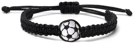 LunarCharm Jungen Fussball geflochtenes Armband, Kinder Fussball Geschenke Jungen, Fußball Armband für Junge Teenager, Jungs Geburtstagsgeschenk Freundschaftsarmband