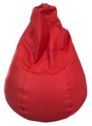 SHIITO | Modelo Hudson - Puff Pera | Diseño Compacto y Sofisticado | Asiento Cómodo para Salones, Dormitorios y Oficinas | Rojo - 110 x 85 cm
