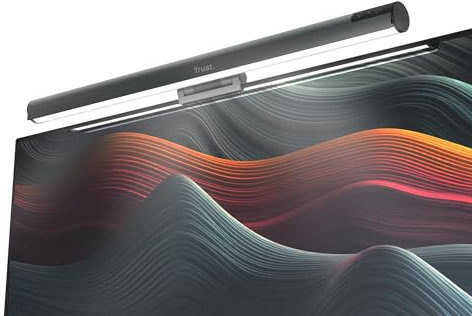 Trust Shyne Lampada Monitor PC LED 42cm Anti-Luce Blu e Anti-riflesso, Barra LED USB per Laptop, Light Bar Luce Bianca Fredda/Calda/Naturale, Desk Lamp Luminosità e Temperatura Regolabili