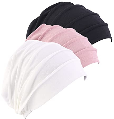 Amorar 3 Stück Turban Beanie Mütze Damen Chemo Mütze Baumwolle Slouchy Beanie Kopfbedeckung Schlafmütze für Krebs Haarverlust Chemotherapie Chemo Krebs Kopfbedeckung Turban für Frauen Haarverlust