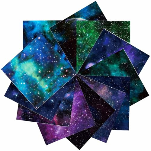 BEAMARKER 24Pcs Galaxy Scrapbook Paper Pad 6x6in Classic Starry Sky Origami Paper Decorative Decoupage for Crafts DIY Scrapbook Photo Album Card Making Journaling Background Gift Wrapping