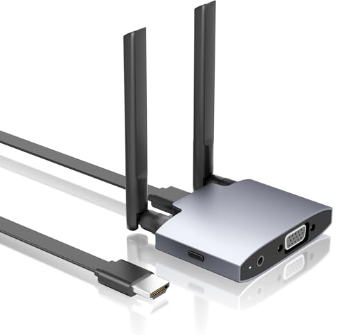 Wireless HDMI Display Dongle Adapter, Wireless Transmitter, 4K Decoding 5G/2.4G Dual-Band Stable Transmission, Plug & Play for Video and Audio from Smartphone to Projector/Monitor/HDTV