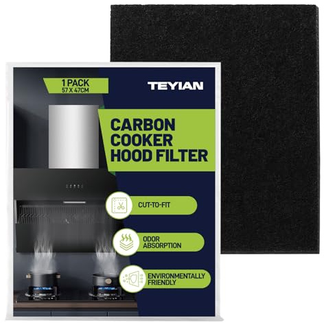 57cm x 47cm Carbon Cooker Hood Filter Cut to Size Universal Carbon Filter Extractor Fan Filters High Absorption for All Cooker Hoods & Extractor Fans Vent