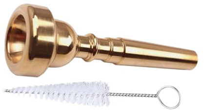 DEARMAMY Trompeten Mundstück Reinigungsset mit Langlebigem Kupfer Mundstück und Spezialbürste für Gründliche Pflege und Reinigung von Trompeten Mundstücken und Hörnern