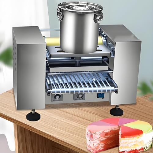 ZHPPED Crêpière Professionnelle avec Panneau de Commande, Moteur en cuivre Pur, Dissipation Automatique de la Chaleur, Machine à crêpes électrique pour boulangeries, Salons de thé 8in