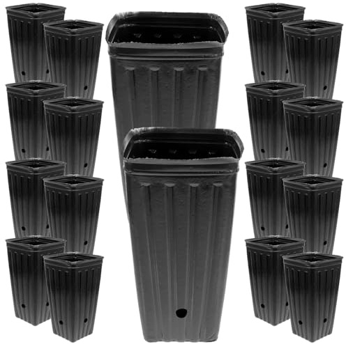 Toyvian Macetas de Vivero para Plántulas, Copa de Cuidado de Plantas de PP Negro, Alta Permeabilidad y Protección de Raíces, 30 Piezas, Maceta 30cm
