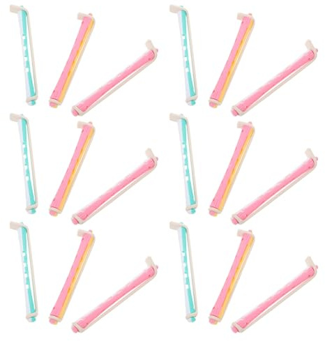 Healvian 18pcs Plastic Cold Wave Perm Rods Set for Hair Curling Portable and Easy to Use Heatless Curlers for Women’s Long and Short Natural Hair Versatile DIY Hairdressing Tool for Mobile