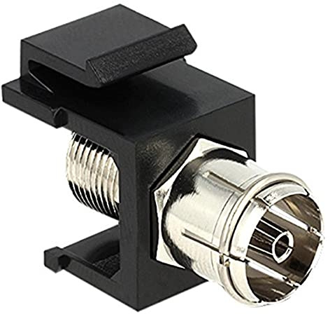 DeLock 86352 Keystone-Modul - Keystone-Module (Schwarz, Silber, IEC, F, 27,8 mm, 16,3 mm, 22,3 mm)