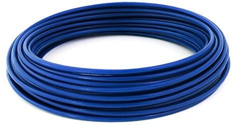 100m DRAHTSEIL in PVC 2,5/5mm BLAU verzinkt Stahlseil Seil Draht Stahl