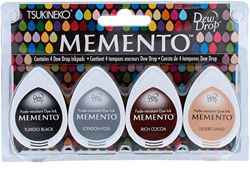 Tsukineko Stone Mountain Memento Stempelkissen Set, Synthetic Material, Mehrfarbig, 14.3 x 9.2 x 2.4 cm, Mutli