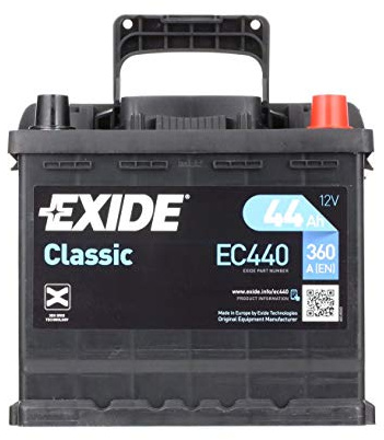 EXIDE EC440 Classic Starterbatterie 44Ah 12V 360A B13 DIN/ISO L1 Kompatibel mit VW Golf VII Schrägheck 5G1, BQ1, BE1, BE2 Golf IV Schrägheck 1J1 GOLF VI 5K1 Golf V Schrägheck 1K1 POLO 9N