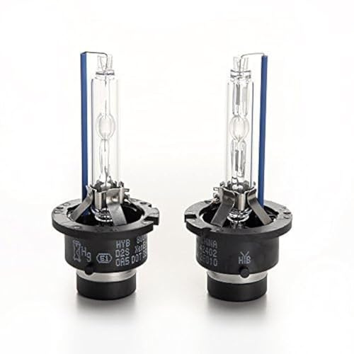 HYBKLER HYB D2S HID Bulbs, 8000K 20000LM Diamond White Xenon Replacement D2S HID Headlight Bulb, Low Beam 66240 85122UB 66040 Car Headlamps, IP68 Waterproof Design (Pack of 2)