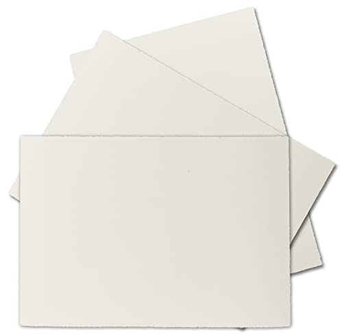 75 stycken DIN A6-vintagekort, kontorspapper, 105 x 148 mm, naturvit halvmatt – utan fals – Vellum-yta – kort av kontorspapper