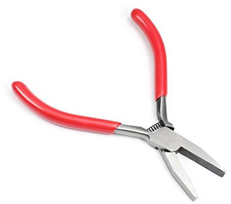 Utoolmart Mini Long Nose Pliers 55# Steel with Red PVC Handle End Cutting Nipper Needle Nose Wire Cutter Side-Cutter Stripping Pliers Repair Tool 1pcs