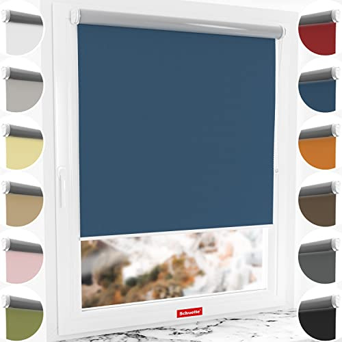 Schuette® Verdunkelungsrollo ohne Bohren/mit Bohren 2in1 ● Thermo Rollo Kollektion: Navy Blue (Blue) ● 45 x 130 cm (Breite x Höhe) ● Suprafix Klemmrollo = Klemmfix 2.0 ● 60s Montage mit Video