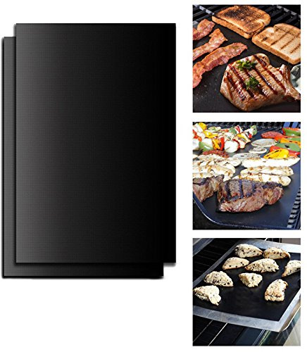Lobwerk BBQ Grillmatten 50x40 cm mit Antihaft Teflon Beschichtung Zum Grillen für Gasgrill Holzkohle Lebensmittelkonform (2X)