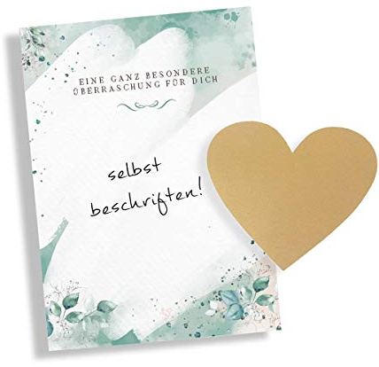 SNUZZ DEIN MERCHANDISE PARTNER 3er Set Rubbelkarte Überraschungskarte Glückspost Schwangerschaft Baby Gutschein smart (Leaves Blanko)