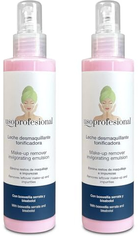Lait Nettoyant Visage à la Boswellia Serrata et au Bisabolol - 2 x 200 ml - Lait Démaquillant Tonifiant - Élimine les résidus de maquillage et les impuretés