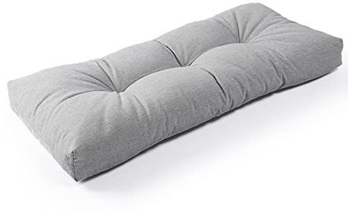 SUNROX rutschfeste Bankauflage mit Memory-Schaum, 92x 36x10 cm, Grau meliert–Lichtecht & wasserabweisend, langlebiges, extra Dickes Sitzkissen für Gartenbank/Gartenstuhl, Outdoor & Indoor Bankpolster