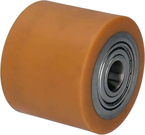 WIKO Hubwagen Rollen Polyurethan Rollen 82x60 mm - Räder mit Kugellagern Hubwagenräder Laufrollen Fixierer Rad Palettenrollen - 550 kg (25 mm (Achsloch))