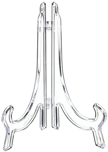 Premium Quality Clear Traditional Acrylic Plate Stand Display Picture Photo Frame Stand Holder - Perfect for 6 to 10 Inch Plates